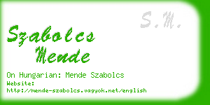 szabolcs mende business card